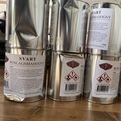 Tar Paint Svart Roslagsmahogny Black - long-lasting protection for facades, fences, and garden furniture (DAMAGED PACKAGING)
